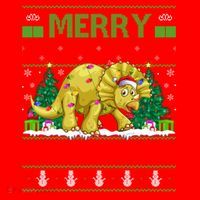Dinosaur Xmas Lighting Santa Hat Ugly Triceratops Christmas Gift Santa Hat thumb 1