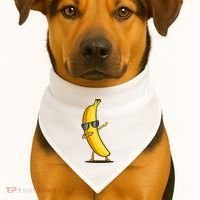 Dabbing Yellow Banana Dab Funny Dancing Fruit USA-Made Doggie Bandana thumb 1