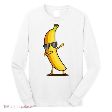 Dabbing Yellow Banana Dab Funny Dancing Fruit Long Sleeve Shirt