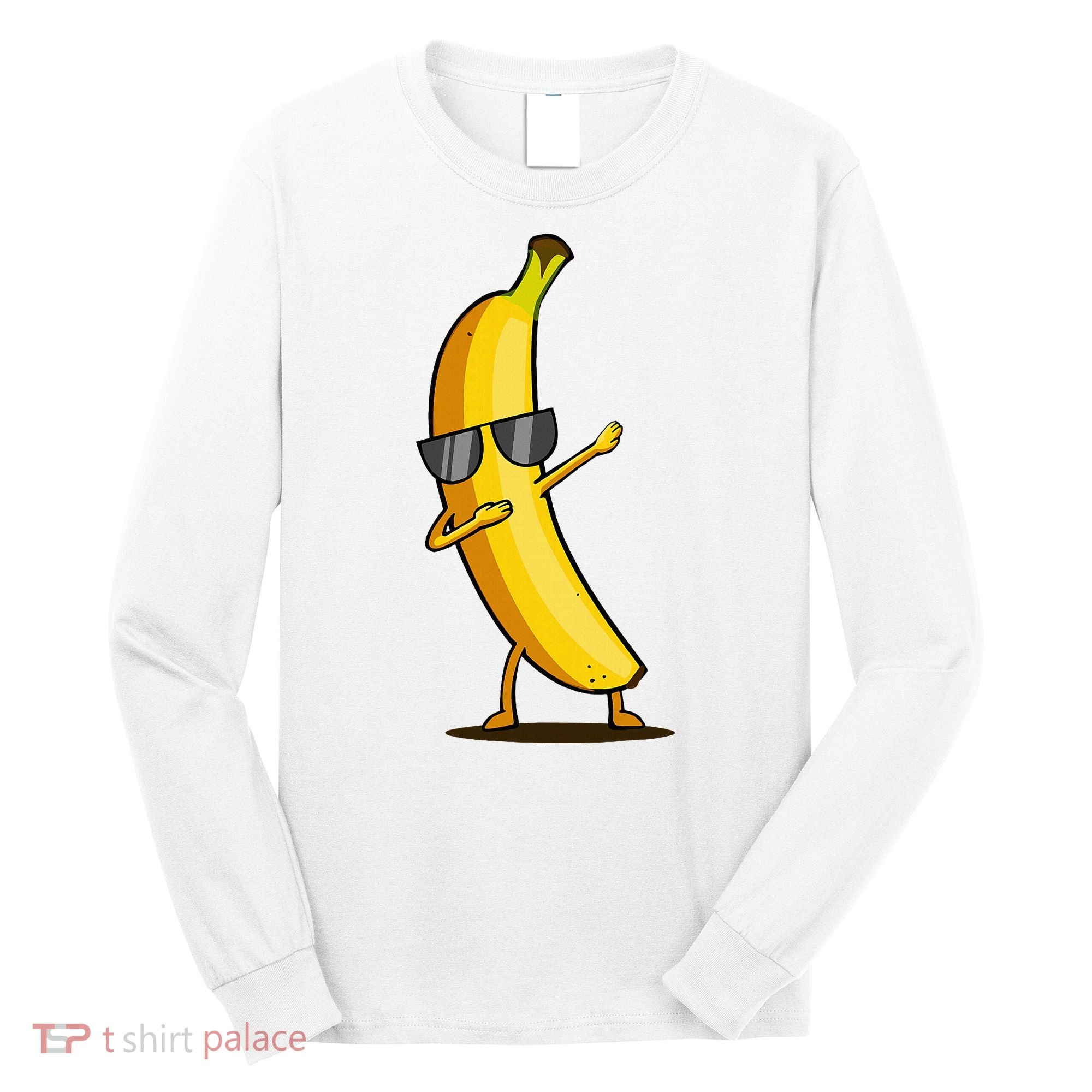 Dabbing Yellow Banana Dab Funny Dancing Fruit Long Sleeve Shirt