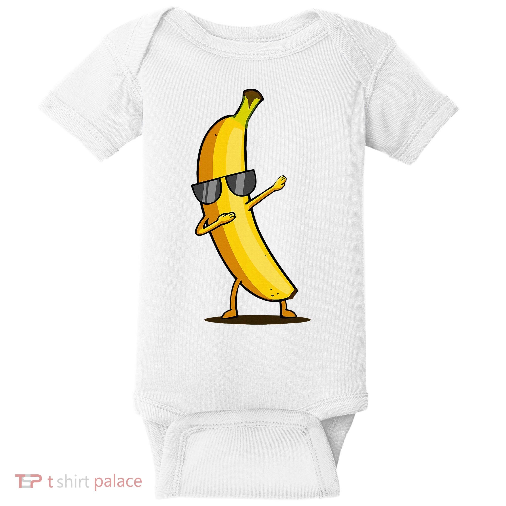 Dabbing Yellow Banana Dab Funny Dancing Fruit Baby Bodysuit