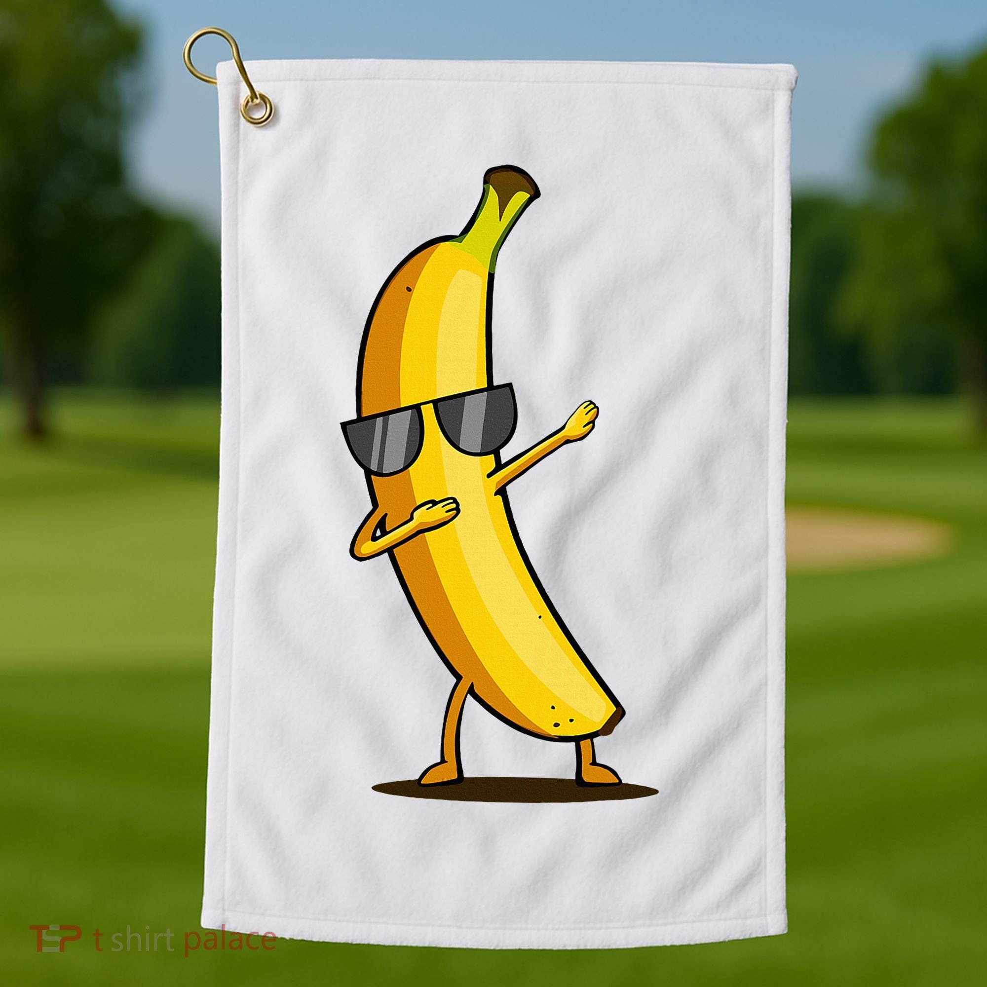 Dabbing Yellow Banana Dab Funny Dancing Fruit Golf Towel