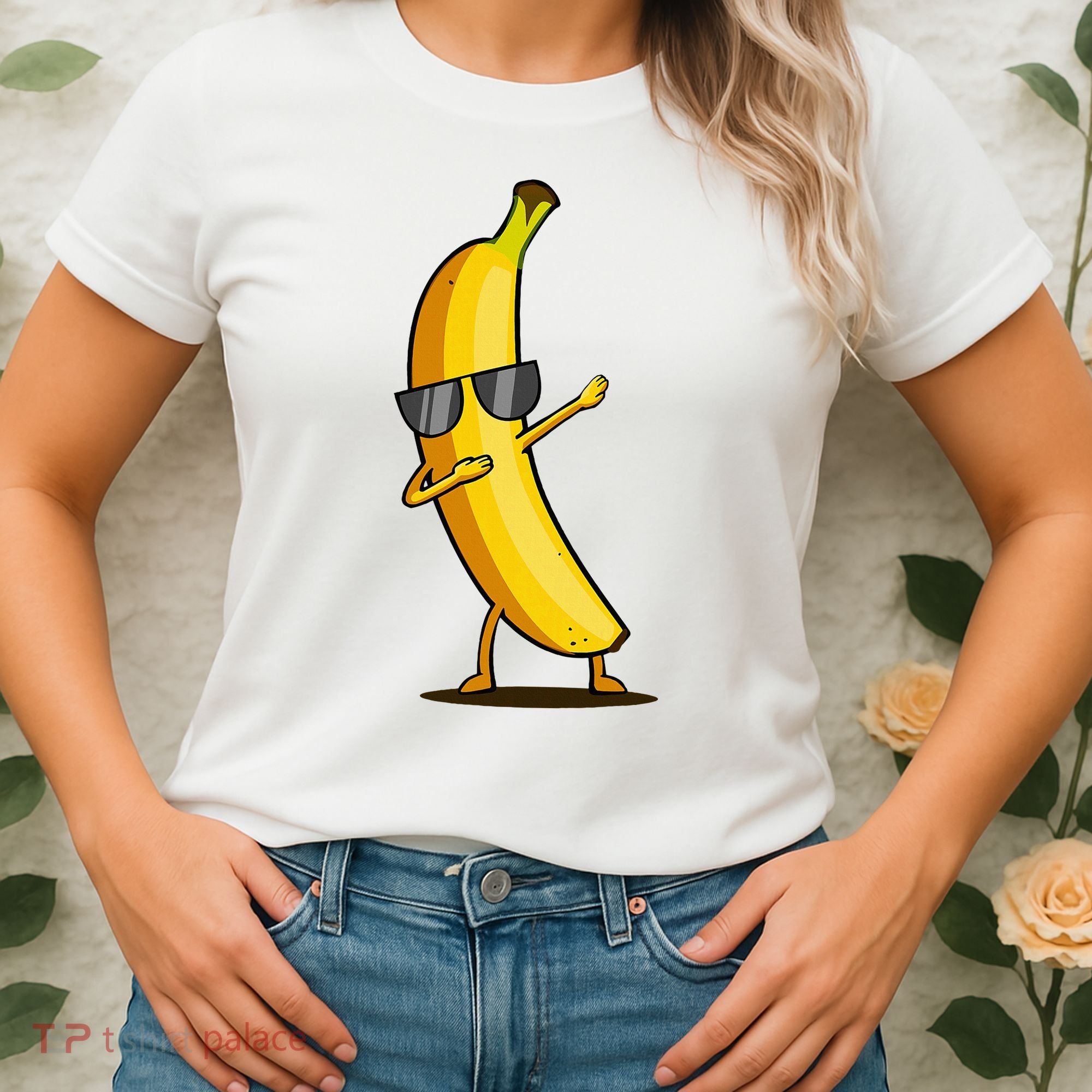 Dabbing Yellow Banana Dab Funny Dancing Fruit Women's T-Shirt