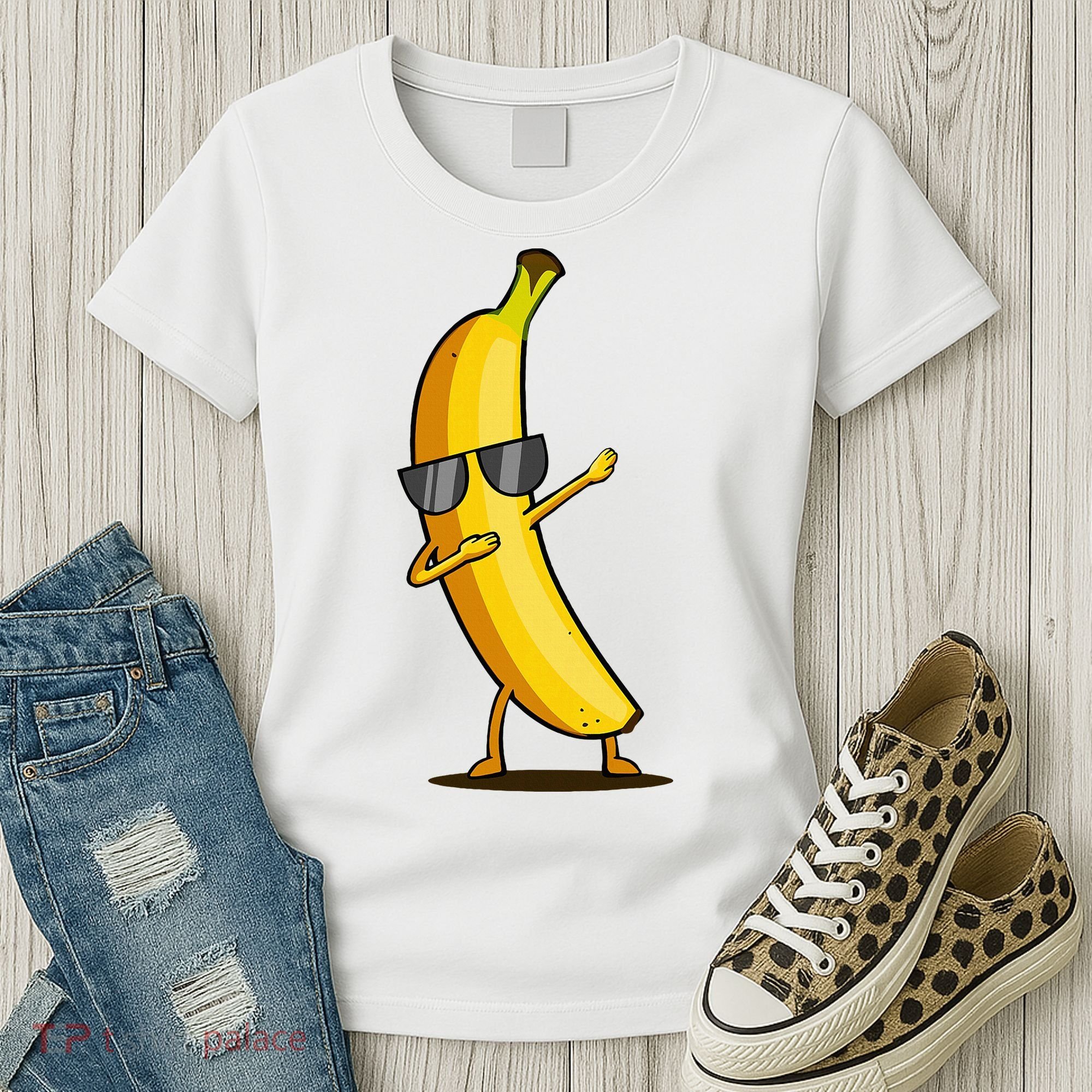 Dabbing Yellow Banana Dab Funny Dancing Fruit Women's T-Shirt