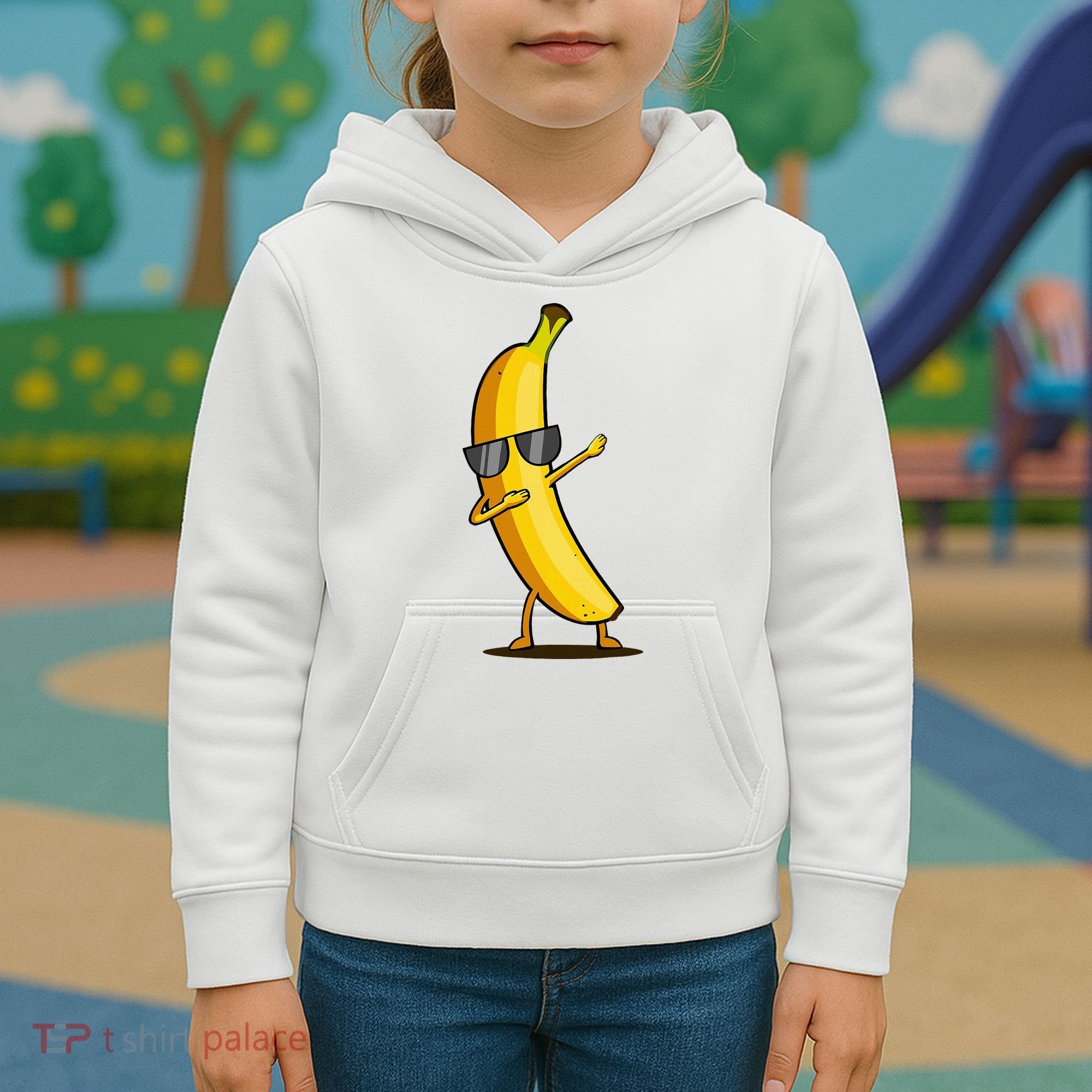 Dabbing Yellow Banana Dab Funny Dancing Fruit Kids Hoodie