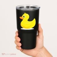 Duck Yelllow Cute Duckie Tee Great For Kids Tumbler thumb 2