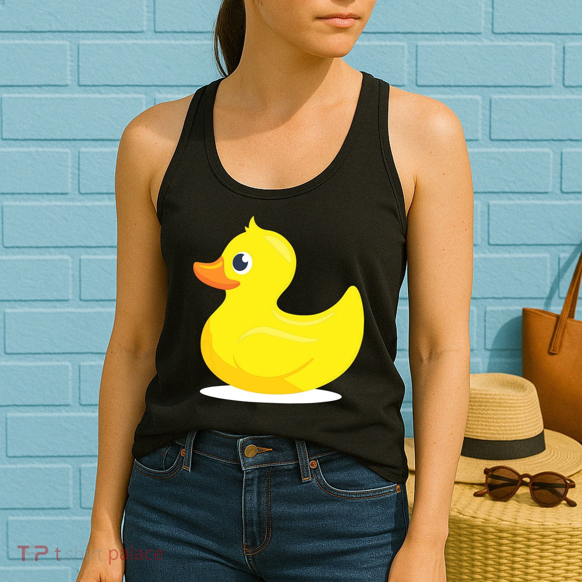 Duck Yelllow Cute Duckie Tee Great For Kids Women's Tank Top
