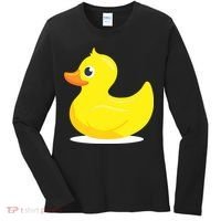 Duck Yelllow Cute Duckie Tee Great For Kids Women's Long Sleeve Shirt thumb 0