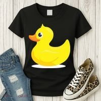 Duck Yelllow Cute Duckie Tee Great For Kids Women's T-Shirt thumb 3