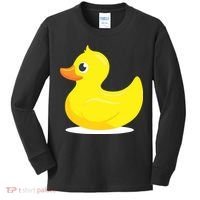 Duck Yelllow Cute Duckie Tee Great For Kids Kids Long Sleeve Shirt thumb 0