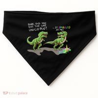 Did You Eat The Last Unicorn It Sparkled At Me! Dinosaur USA-Made Doggie Bandana thumb 0