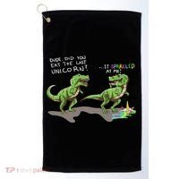Did You Eat The Last Unicorn It Sparkled At Me! Dinosaur Golf Towel thumb 0