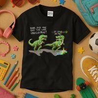Did You Eat The Last Unicorn It Sparkled At Me! Dinosaur Kids T-Shirt thumb 3