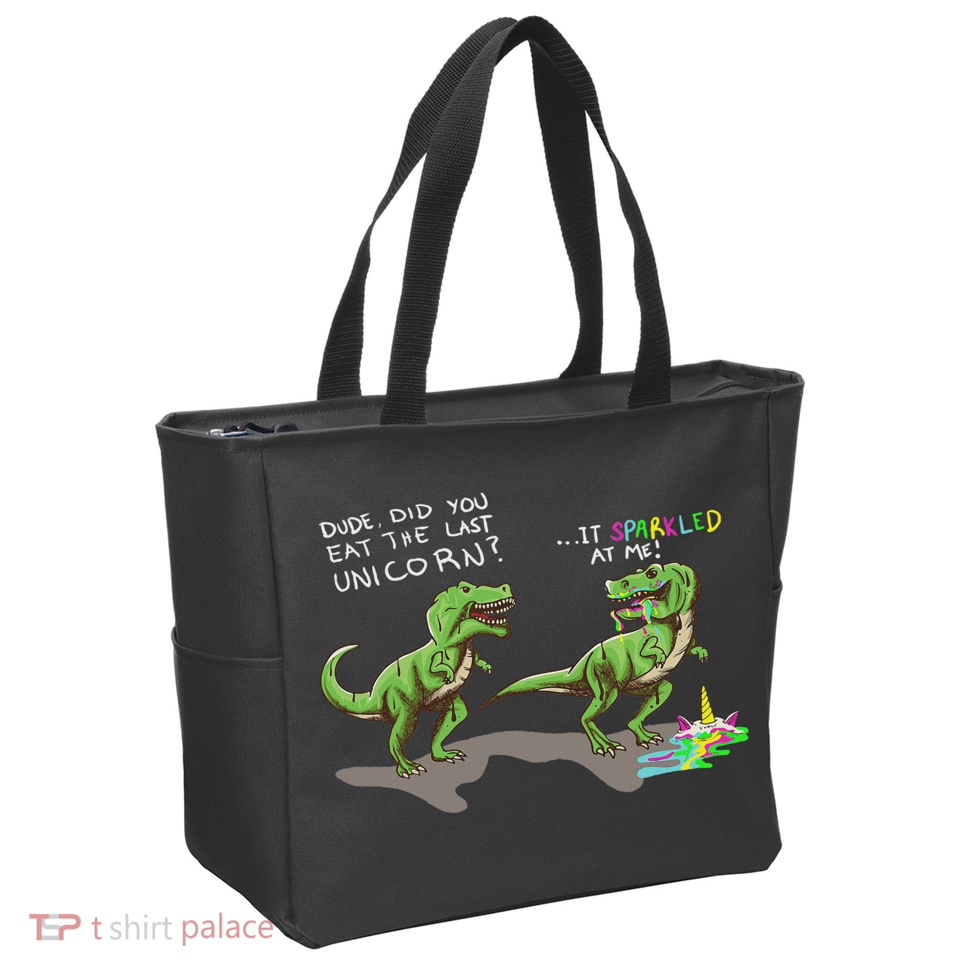 Did You Eat The Last Unicorn It Sparkled At Me! Dinosaur Tote Bag