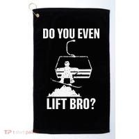Do You Even Lift Bro Snowboard Snowboarding Funny Golf Towel thumb 0