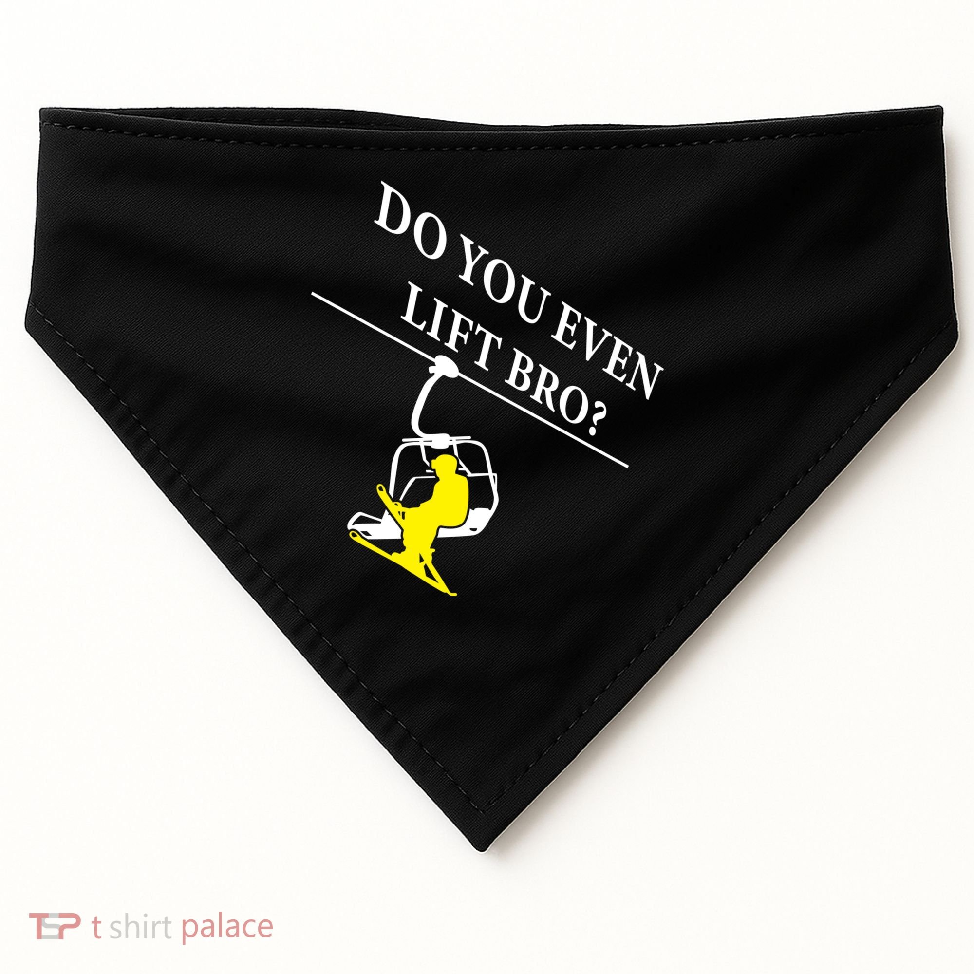 Do You Even Lift Bro Skier Ski Lover Gift USA-Made Doggie Bandana