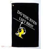 Do You Even Lift Bro Skier Ski Lover Gift Golf Towel thumb 0