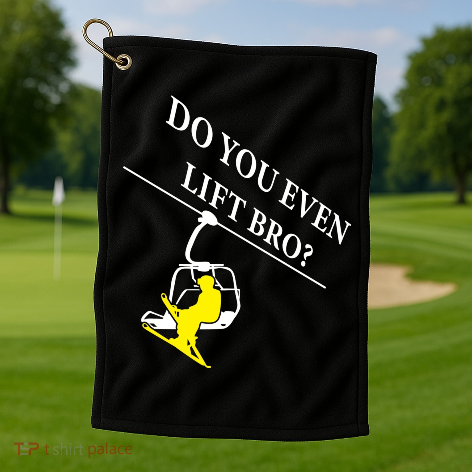 Do You Even Lift Bro Skier Ski Lover Gift Golf Towel