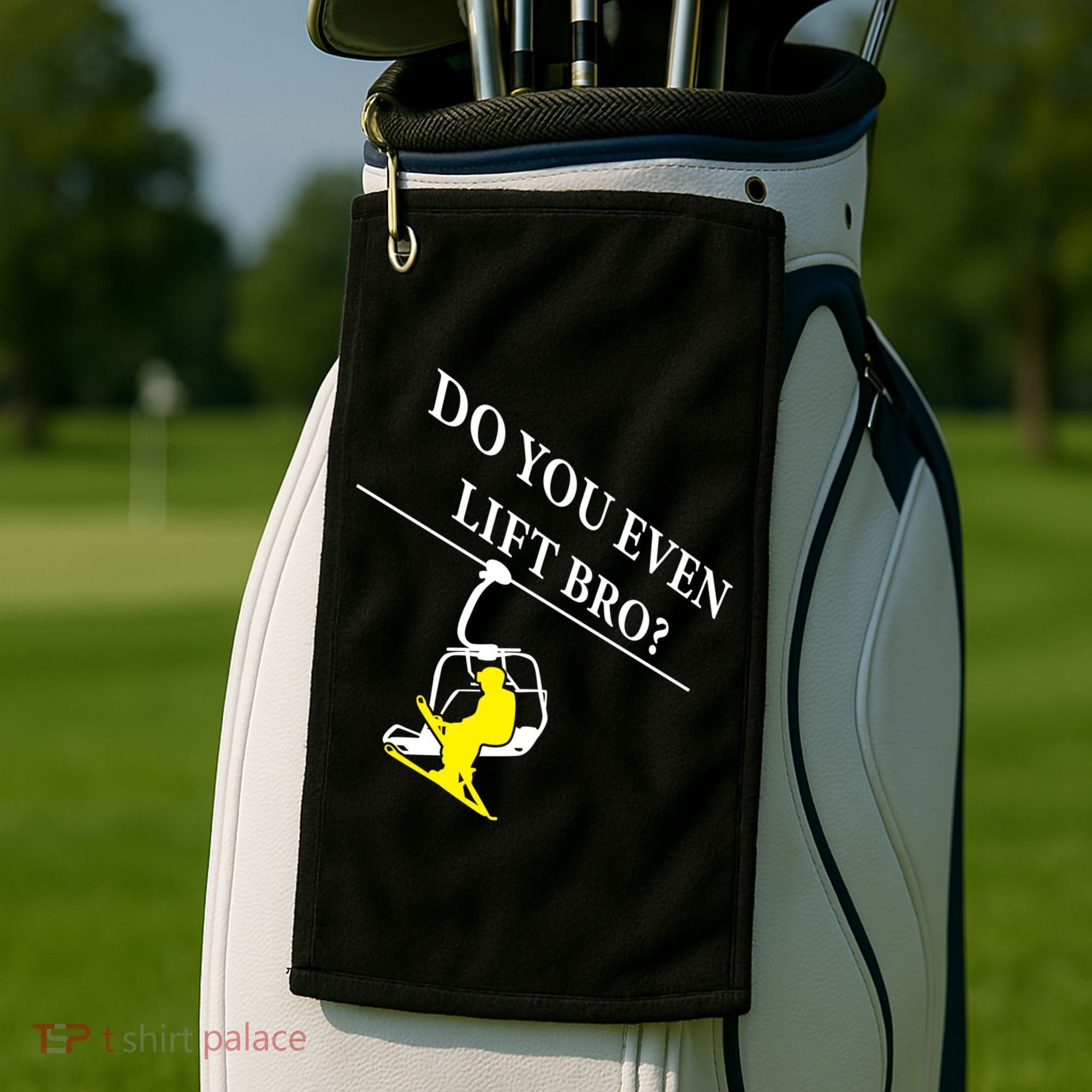 Do You Even Lift Bro Skier Ski Lover Gift Golf Towel