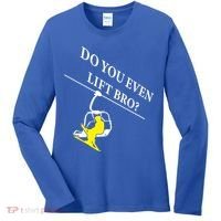 Do You Even Lift Bro Skier Ski Lover Gift Women's Long Sleeve Shirt thumb 0