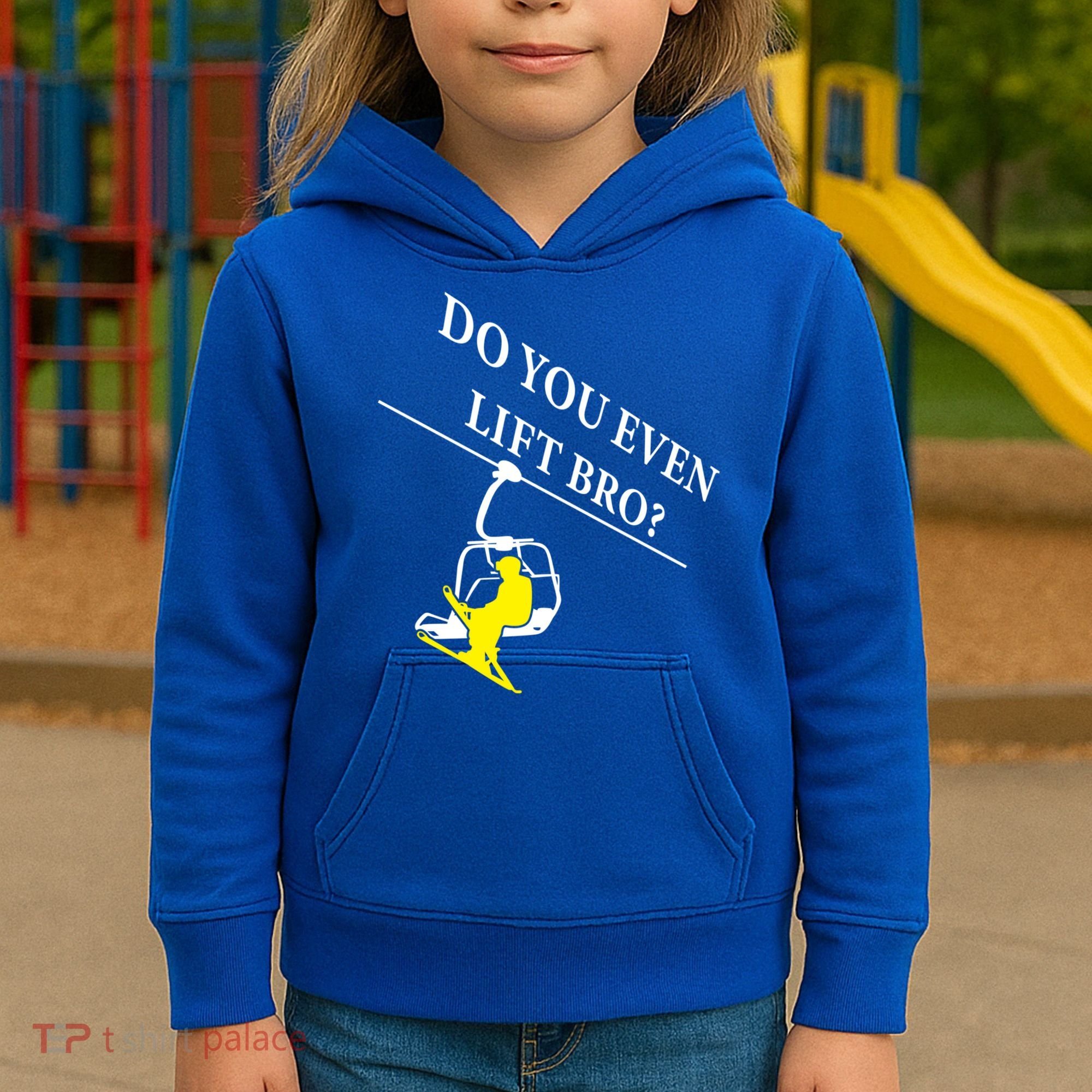 Do You Even Lift Bro Skier Ski Lover Gift Kids Hoodie
