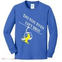 Do You Even Lift Bro Skier Ski Lover Gift Kids Long Sleeve Shirt thumb 0