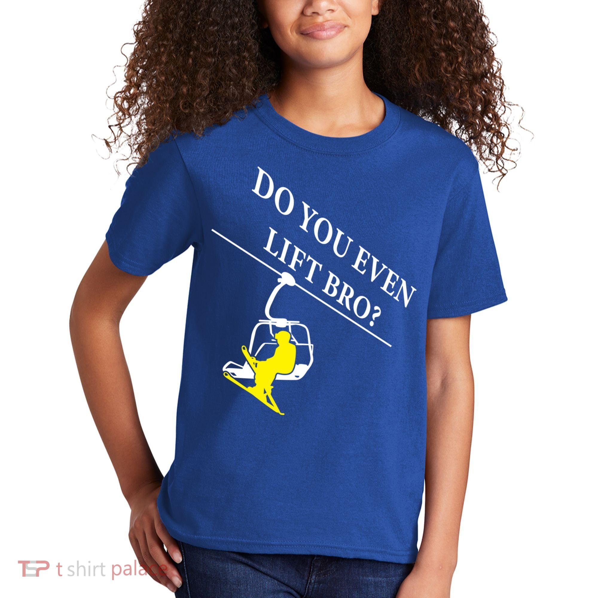 Do You Even Lift Bro Skier Ski Lover Gift Kids T-Shirt