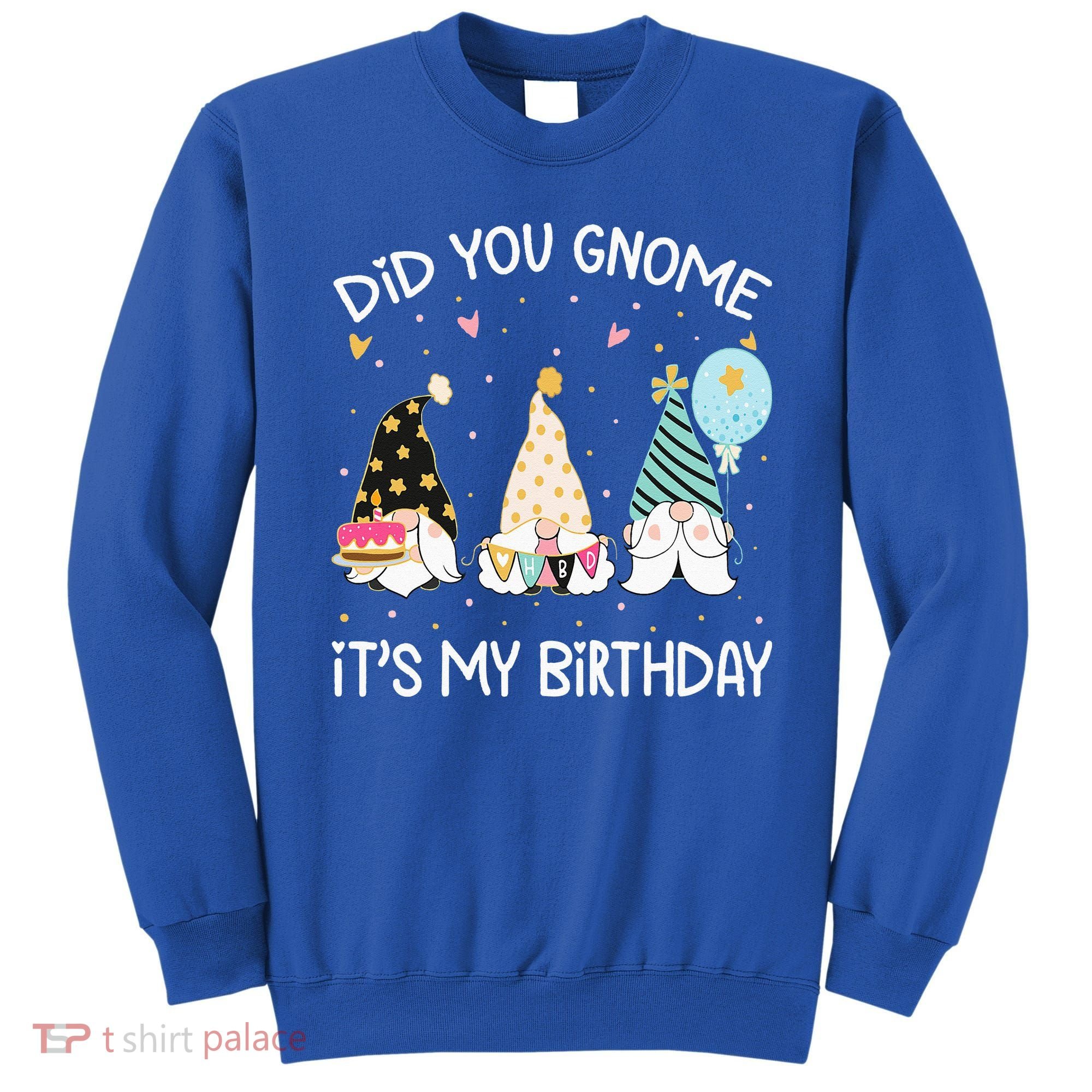 Did You Gnome Its My Birthday Funny Birthday Gnome Pun Sweatshirt