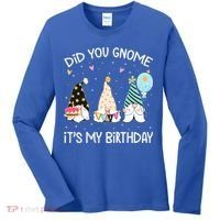 Did You Gnome Its My Birthday Funny Birthday Gnome Pun Women's Long Sleeve Shirt thumb 0