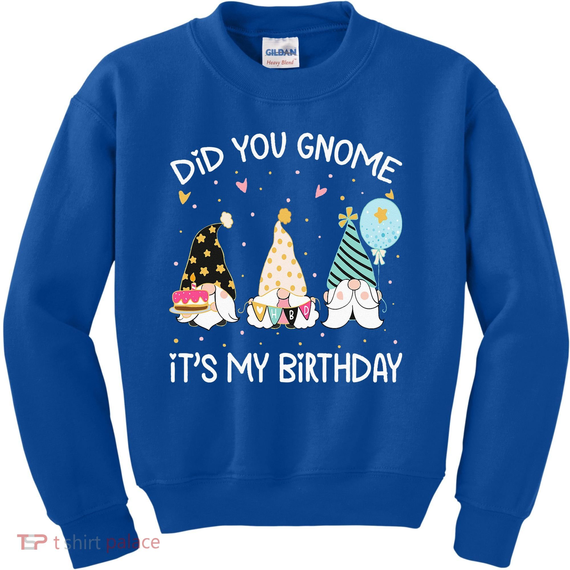 Did You Gnome Its My Birthday Funny Birthday Gnome Pun Kids Sweatshirt