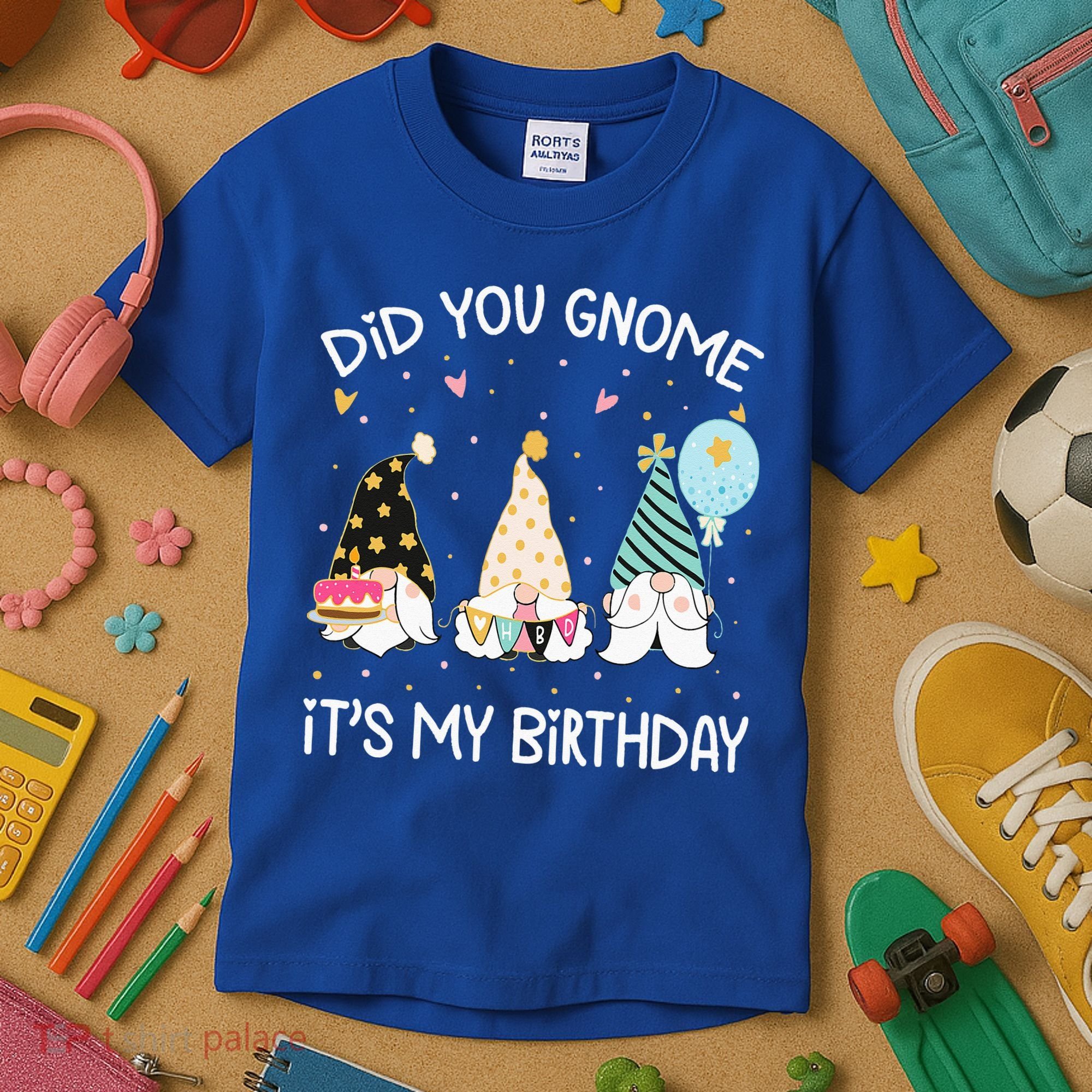 Did You Gnome Its My Birthday Funny Birthday Gnome Pun Kids T-Shirt