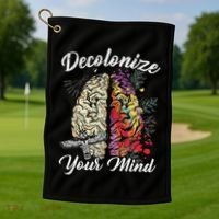 Decolonize Your Mind Indigenous People Native American Golf Towel thumb 1