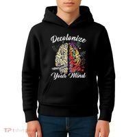 Decolonize Your Mind Indigenous People Native American Kids Hoodie thumb 4