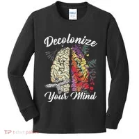 Decolonize Your Mind Indigenous People Native American Kids Long Sleeve Shirt thumb 0