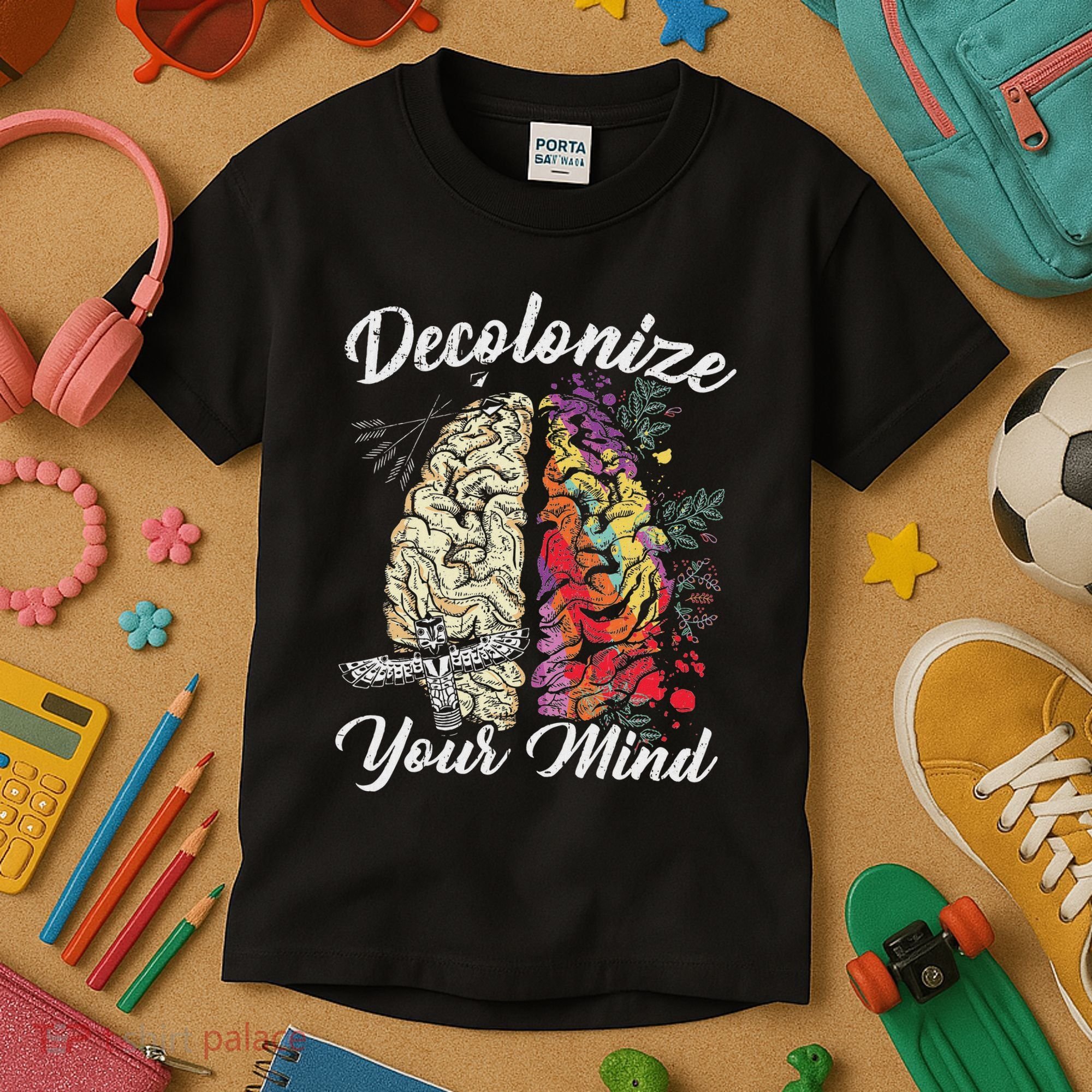 Decolonize Your Mind Indigenous People Native American Kids T-Shirt