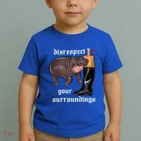 Disrespect Your Surroundings Moo Deng Toddler T-Shirt thumb 2