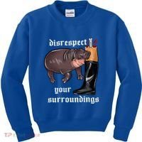 Disrespect Your Surroundings Moo Deng Kids Sweatshirt thumb 0