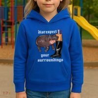 Disrespect Your Surroundings Moo Deng Kids Hoodie thumb 3