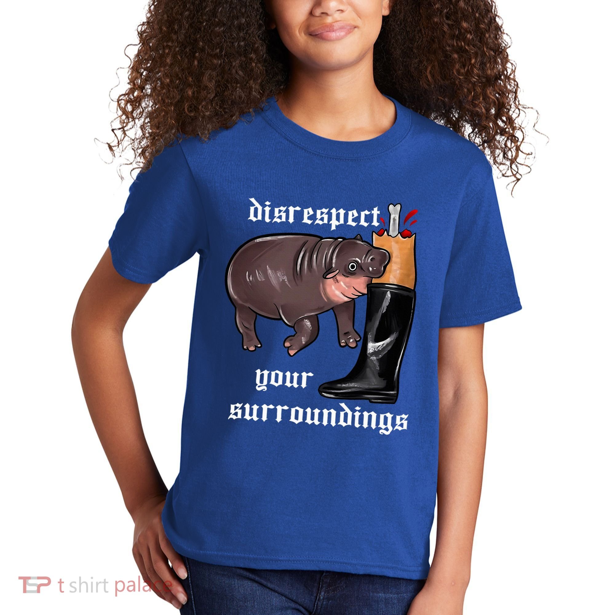 Disrespect Your Surroundings Moo Deng Kids T-Shirt