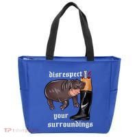 Disrespect Your Surroundings Moo Deng Tote Bag thumb 0