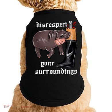 Disrespect Your Surroundings Moo Deng Funny Design Doggie Tank