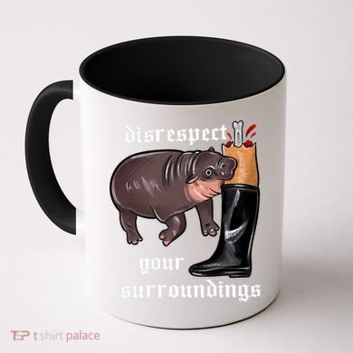 Disrespect Your Surroundings Moo Deng Funny Design Coffee Mug