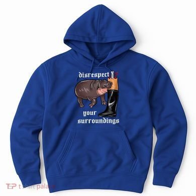Disrespect Your Surroundings Moo Deng Funny Design Hoodie