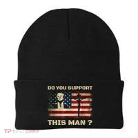 Do You Support This Man Funny Trump Beanie thumb 0