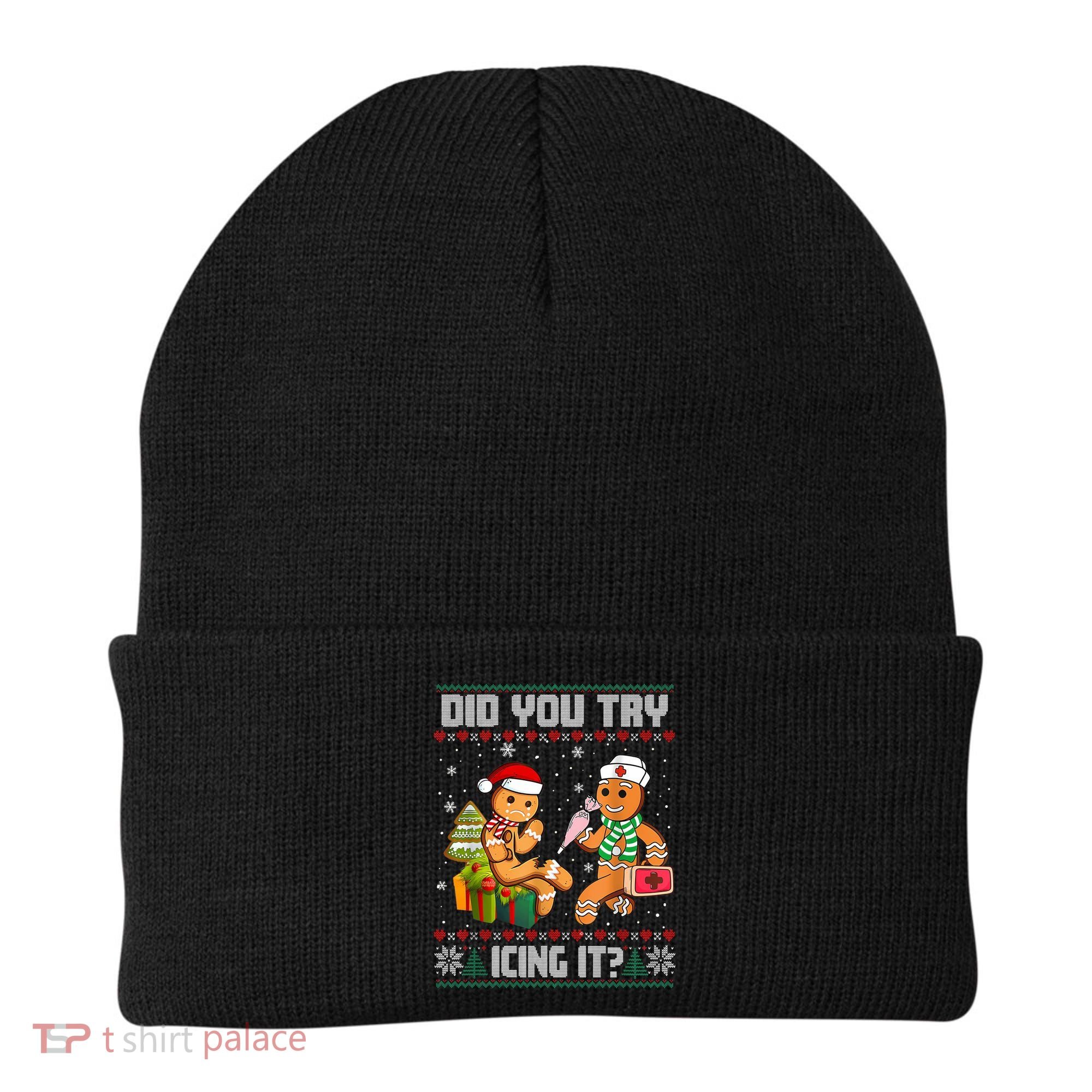 Did You Try Icing It Funny Gingerbread Christmas Holiday Beanie