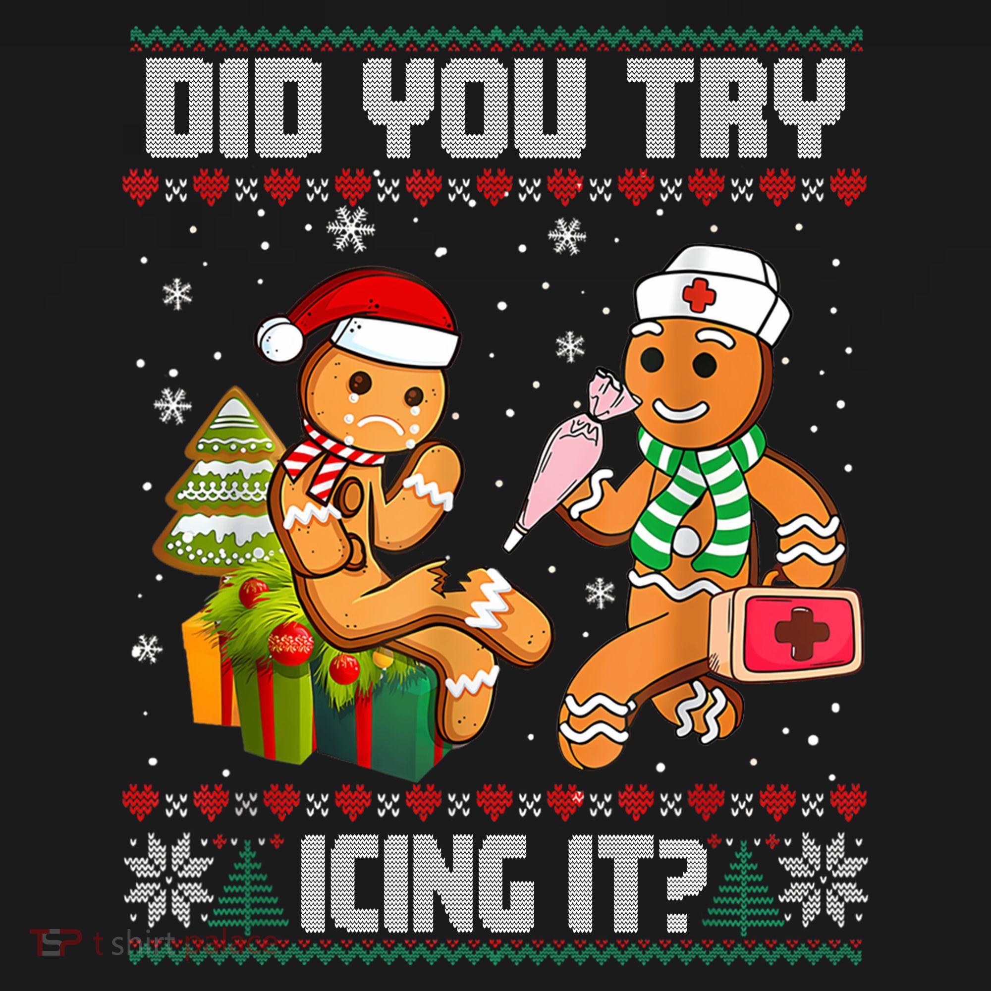 Did You Try Icing It Funny Gingerbread Christmas Holiday Women's Hoodie