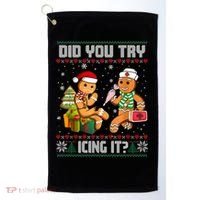 Did You Try Icing It Funny Gingerbread Christmas Holiday Golf Towel thumb 0