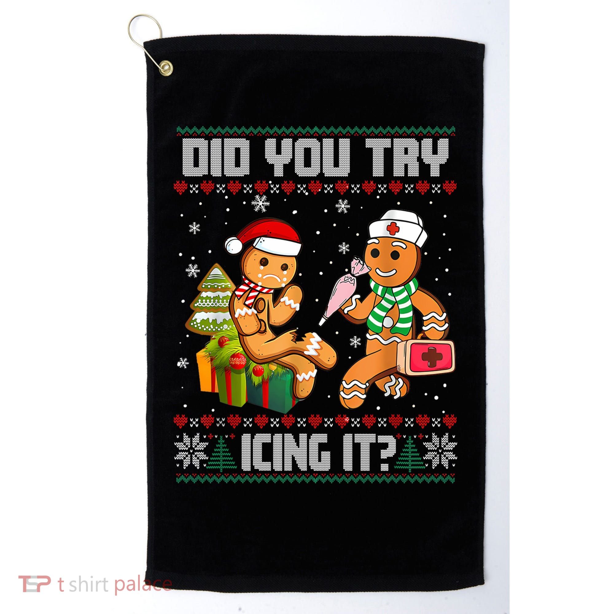 Did You Try Icing It Funny Gingerbread Christmas Holiday Golf Towel