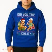 Did You Try Icing It Funny Gingerbread Christmas Holiday Hoodie thumb 2