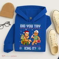 Did You Try Icing It Funny Gingerbread Christmas Holiday Hoodie thumb 4